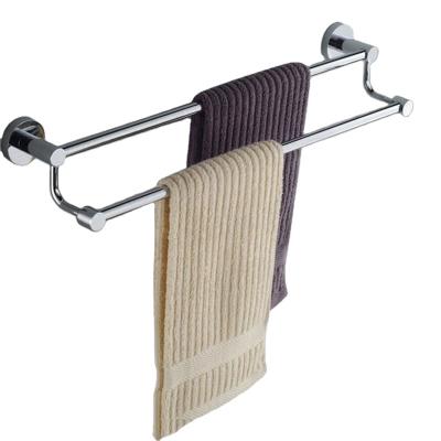 China With Hook Factory Selling Brass Chrome Plated Double Brass Towel Rack Wall Mounted Bathroom Accessories Towel Rack for sale