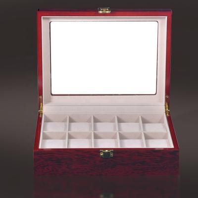 China Storage Luxury Wood Watch Box Display Organizer wood Design Metal Buckle Jewelry Storage Boxes Holder Large Glass Top Wood Watch Box for sale