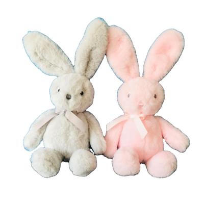 China Wholesale Custom Cute Small Soft Gray Pink Stuffed Plush Eco-Friendly Rabbit Toy Easter Bunny for sale