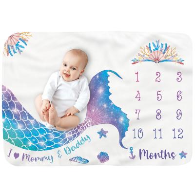 China 2021 New Style European and American Hot Baby Mermaid Monthly Milestone Babies Cover for Baby Nursery for sale