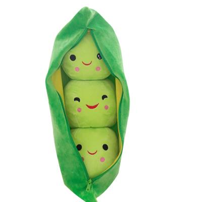 China Promotional Gifts/Decoration/Pretty Home Gift/Kids Play/Bed Newcomer Green Pea Pod Plush Toy Cute Summer Vegetable Sleep Pillow Disassembled Plush Toys for sale