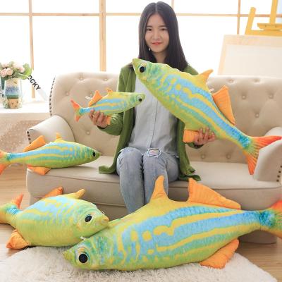 China Colorful Realistic Plush OEM Stuffed Sea Animal Fish Stuffed Toys Fish Shaped Pillow for sale