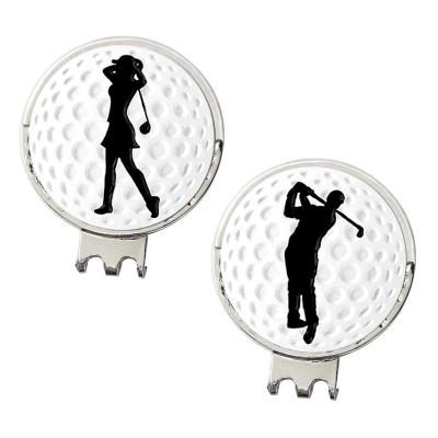 China Nice Golf Hat Clip Golf Gift Assorted Pattern 24.4MM Disc Golf Ball Markers For Women Men for sale