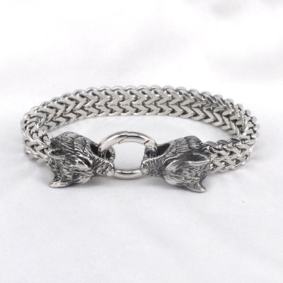 China CLASSIC Men's Lion Wolf Chain Bracelet Animal Stack Made Of Stainless Steel for sale