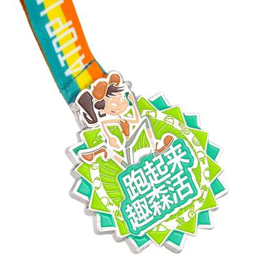 China Miraculous Metal Cheap Race Medals With Sublimation Printing Ribbon for sale