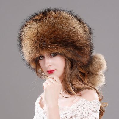 China JOINT Hot Selling High Quality Fashion Outdoor Fur Ball Natural Fur Winter Hats for sale