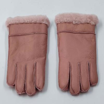 China Simple Cute Winter Lamb Sheepskin Fur Warmer Flip Gloves Mittens For Kids Kids Mittens Leather Gloves for sale