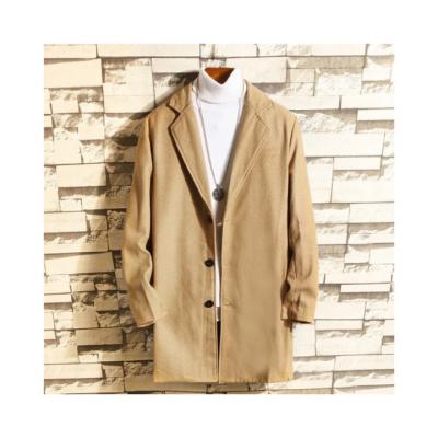 China Foreign trade autumn and winter style men's jackets new plus fashionable coat mid waist coat woolen length for sale