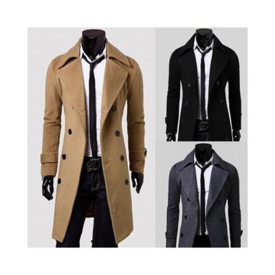 China Jackets all factory sell Korean style collar mid length slim fashion plus size men's coat for sale