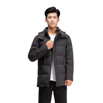 China Hot-selling Thick Gray Winter Waterproof Casual Zipper Down Jacket With Pocket For Men for sale