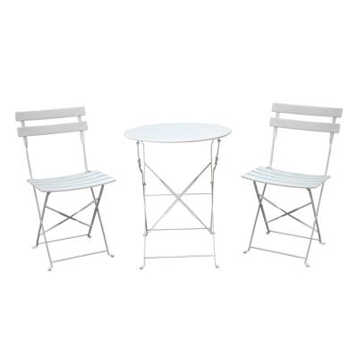 China Hot New Design Model Products Outdoor Garden Chairs And Tables Set Cafe Bistro Furniture 2 Years N/A Steel 2 And Steel 1set Modern Ctns for sale