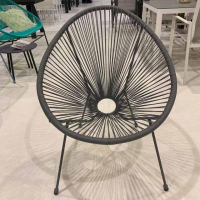 China Wholesale K/D Structure Outdoor Indoor Outdoor Leisure Chair Steel Wicker Patio Rocking Chair Egg Rattan Acapulco Chair Table Modern 2 Years for sale