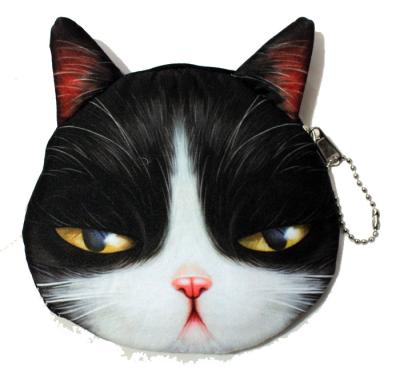 China Cartoon Kitty Cloth Anime Coin Purse Kids Gift Kitty Purse Mini Cute Animal Wallet Key Case for sale