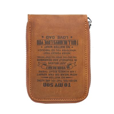 China High Quality Crazy Horse Leather Bags 2021 Passport Holder With Waccine Card Slot Wallet Genuine Leather Card Holders for sale