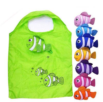 China Customized Shopping Bags Logo Printed Compact Cartoon Fish Customized Shopping Bags Logo Printed Sublimation Bags Large Capacity Shopping Cute Retail Grocery Bags for sale