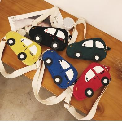 China Fashion New Fashion Mini Car Shape Messenger Hand Canvas Shoulder Bag Cute Bags Handbag Children's Cartoon Girls for sale