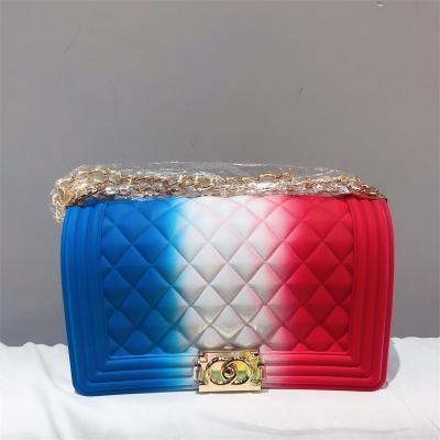 China NEW Wholesale PVC Matte Bag For Women Ladies Purses Jelly Handbags Fashion Shoulder Chain Strap for sale