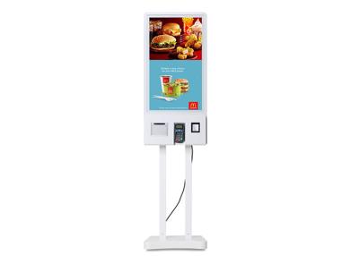 China 27 Inch Lcd AD Display Restaurant Fast Food Self Ordering Kiosk With Ticket Printer for sale