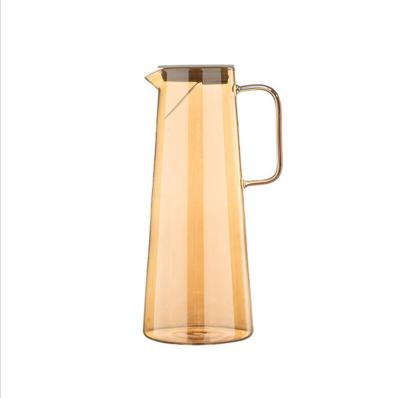 China INS Borosilicate Glass Coffee Pot Large Capacity Nordic Cold Juice Tea Pot Viable Water Jug With Cup for sale