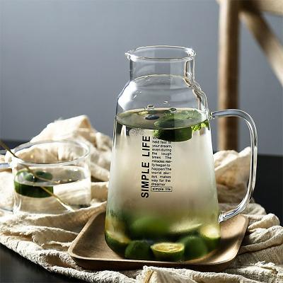 China Large Capacity Water Jug Borosilicate Glass Coffee Viable Chinese Glass Pot Juice Tea Pot for sale