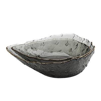 China Sustainable Home Decor Glass Set Fruit Bowl Multifunctional Serving Square Glass Dish for sale