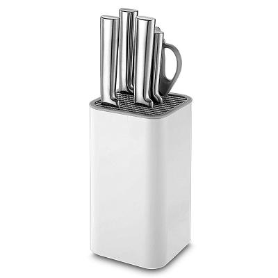 China Customized Sustainable Design Small Kitchen Knife 6 Piece Set With White Holder for sale