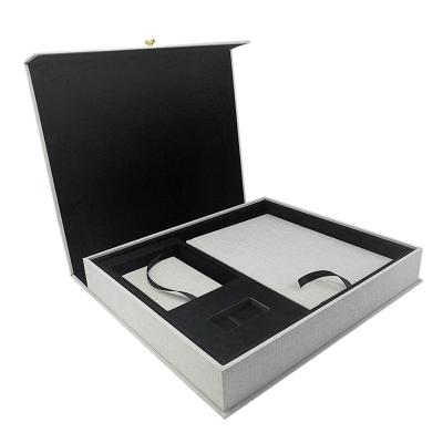 China Factory Customized Cloth A6 And A4 Photo Album And Display Box With USB Space for sale