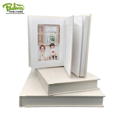 China DIY fabric quality canvas cover Slip-in photo album book with fitted mats. for sale