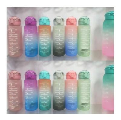 China 2021 Traditional 1.0 Liter Rainbow Hot Selling Plastic Portable Drinking Water Bottle for sale