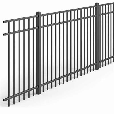 China Garden Ornamental Metal Black Decorative Flat Surface Easily Assembled Steel Fence for sale