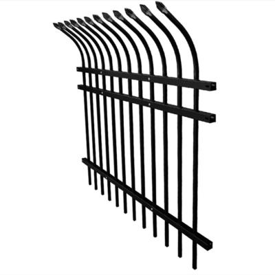 China Easily Assembled Wholesale Black Powder Coated Corten Galvanized Tubular Metal Picket Fence Panel for sale