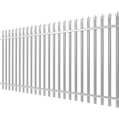 China Easily Assembled Powder Coated D & W Steel Palisade Fence Black Finished Easily Assembled for sale