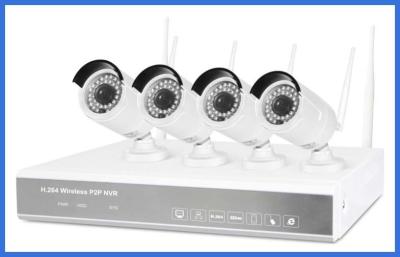 China 720p 4ch h.264 Wireless Nvr Kits High Resolution 1/4 Coms Sensor For Family/Store Te koop