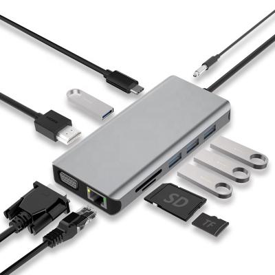 China Aluminum Alloy 11 in 1 USB C to 4K HDMI Multiport Hub for MacBook Pro and iPad Pro and More for sale