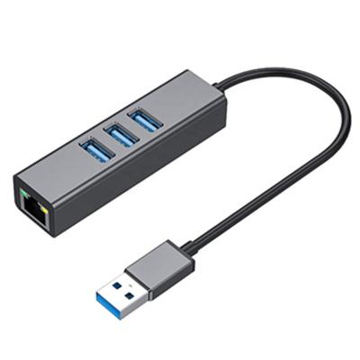 China Aluminum Alloy Shell USB 3.0 to RJ45 Gigabit Ethernet Network Card Adapter with USB 3.0 HUB for MAC PC & Laptop & Notebook and more for sale