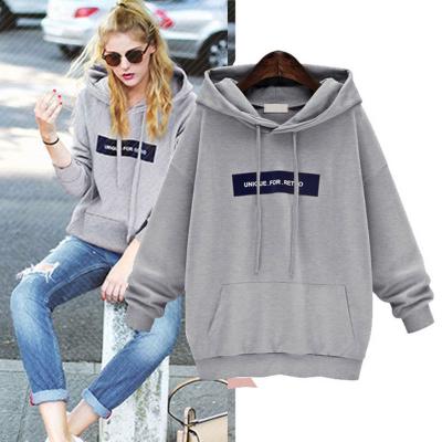 China Anti-wrinkle Newcomers Fashion Letter Printed Pullovers Tops Female Hoodies With Pockets Hooded Tops for sale