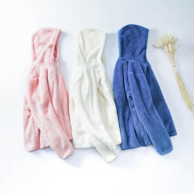 China Anti-wrinkle Winter Coral Fleece Women Warm Plus Thick Velvet Fleece Hooded Jacket for sale