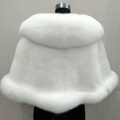 China Solid Faux Fur Ladies Faux Fur Poncho Anti-wrinkle Mink Cashmere Winter Warm Fur Shawl Coat Cape Elegant Fashion for sale