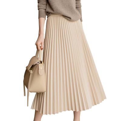 China Autumn And Winter Anti-Static Charming High Waist Pleated Long Skirt for sale