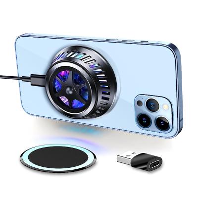 China Adjustable QI charger iphone 13 pro RGB Cooler Phone Stand Charger Max Charging Wireless Magnetic Stand for sale