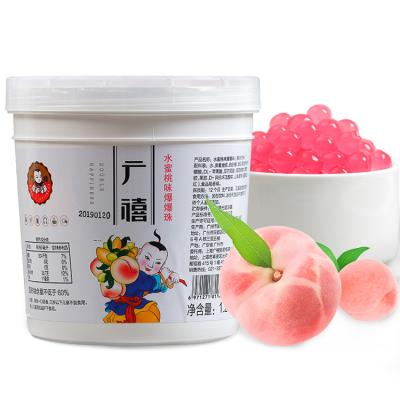 China New Smoothie Fruit Flavor Popping Boba Peach Bursting Tea Indredients for Flavored Drinks, Smoothie, Dessert Boba Pearl Bubble Pudding for sale