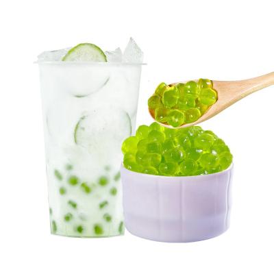 China 2022 New Collections 1kg Double Moment Delicious Happiness Jelly Balls Best Green Topping Sweet/Honey Melon Flavor For Bubble Tea for sale