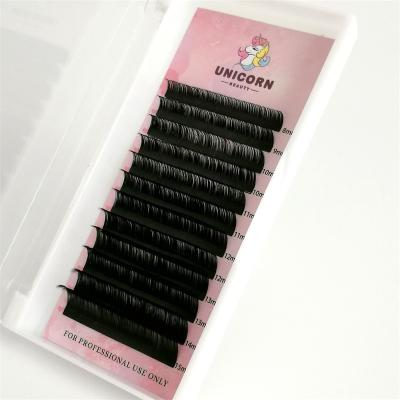 China Handmade Silk Eyelash Extension Full Volume Private Label PBT Matte Black Eyelash Extensions Mixed Length 0.03mm D Korean Loop for sale