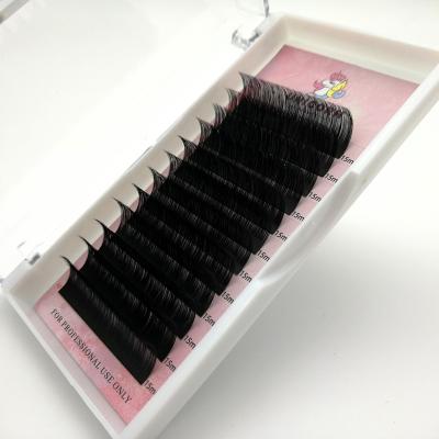 China Full Volume PBT Korean Fiber Stable Curl Russian Volume Lashes 0.03 C D Curls Mixed Lengths Faux Mink Eyelash Extension Trays for sale