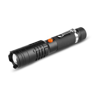 China 850 Lumen Powerful Buzz LED Hand Lamp Flashlight Long Range LED Industrial Rechargeable Emergency Torch for sale