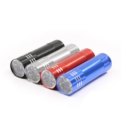 China 9LED Portable Emergency Flashlight 365NM Mini UV Torch Light Detection Ultraviolet LED UV Flashlight for sale