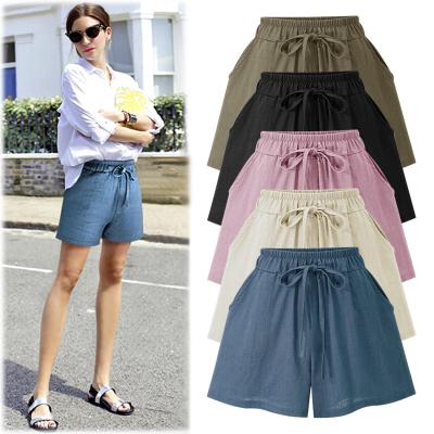 China 2022 Summer Wholesale QUICK DRY Sweat Shorts Solid Cotton Drawstring Women's Casual Shorts for sale