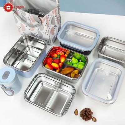 China Wholesale Freshness Preservation Plant Food Storage Container 1/2/3 Compartment Plastic Bento Lunch Box For Kids Leakproof for sale