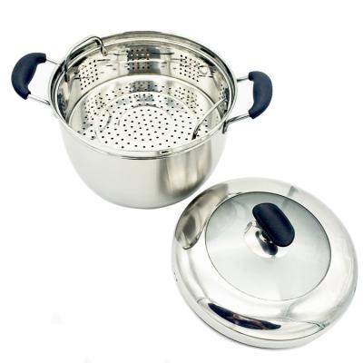 China 201 2 Stock Pot Steamer Pot 20CM Steamer Couscous Stainless Steel Food Viable Layers for sale