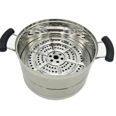 China Single Layer Viable Steamer Pot 26cm Chinese Food Stainless Steel Food Steamer Dumpling Steamer for sale